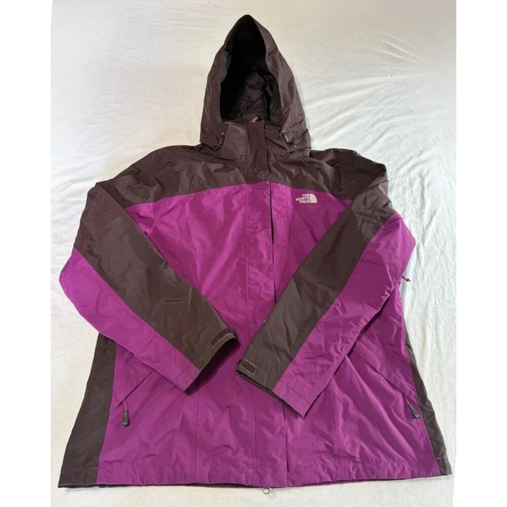The North Face Womens XL Purple Hyvent Rain Jacket Hooded Waterproof Shell Only
